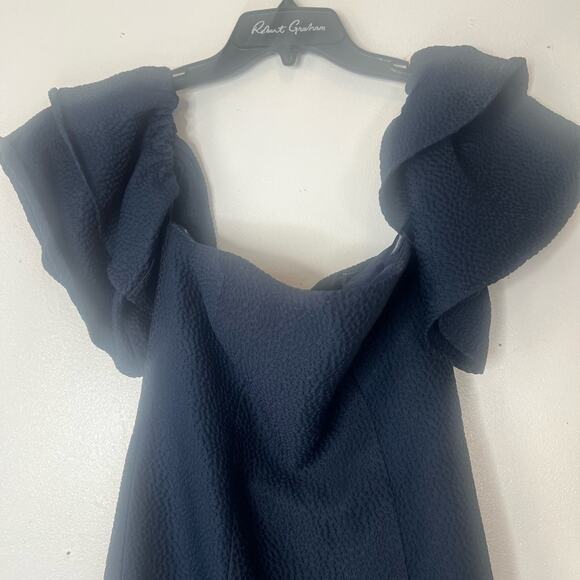 KEEPSAKE THE LABEL MAGNOLIA OFF THE SHOULDER NAVY DRESS SIZE S - Picture 3 of 12
